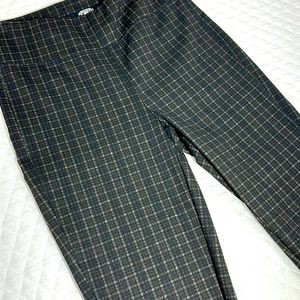 American Original REWASH Brand Legging. Black, Brown & Gray Plaid. Size Medium